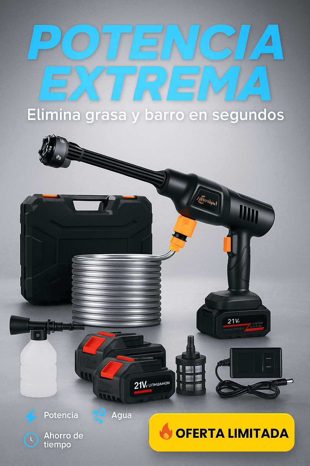 HydroMax™ Hidrolavadora Portatil Premium