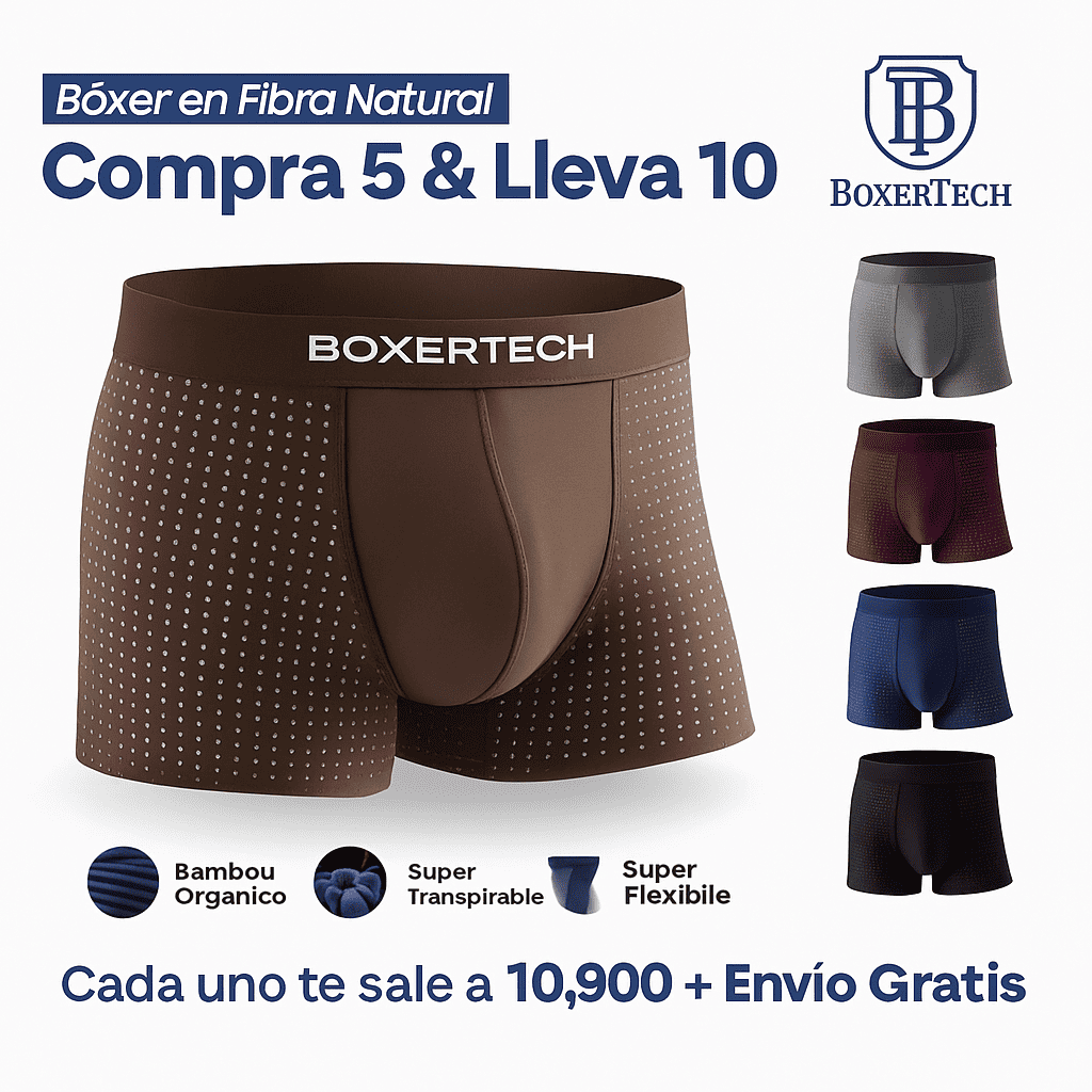Boxers Fibra natural-(Compra 5 y lleva 10)